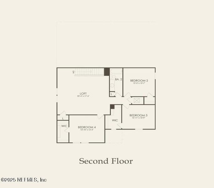 2D floor plan layout of this home in Wells Landing, Jacksonville, FL (Image 3).