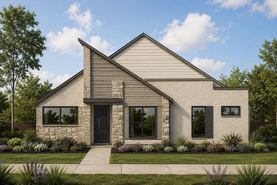 Representative exterior photo of a completed home built from the The Duncan by Lillian Custom Homes in Ten Mile Creek, DeSoto, TX (Image 6). Representative exterior photo of a completed home built from the The Duncan by Lillian Custom Homes in Ten Mile Creek, DeSoto, TX (Image 6).