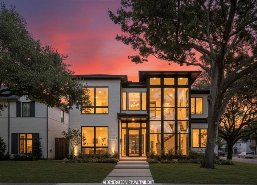 Modern home with a yard Modern home with a yard