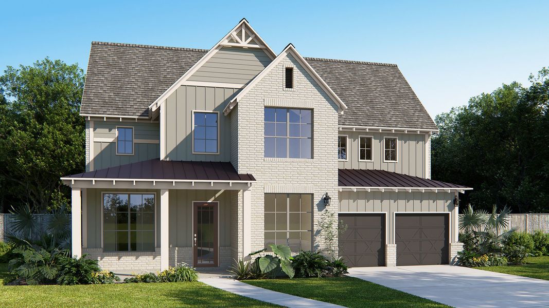 Representative exterior photo of a completed home built from the 536A by Britton Homes in The Tribute, The Colony, TX (Image 11). Representative exterior photo of a completed home built from the 536A by Britton Homes in The Tribute, The Colony, TX (Image 11).