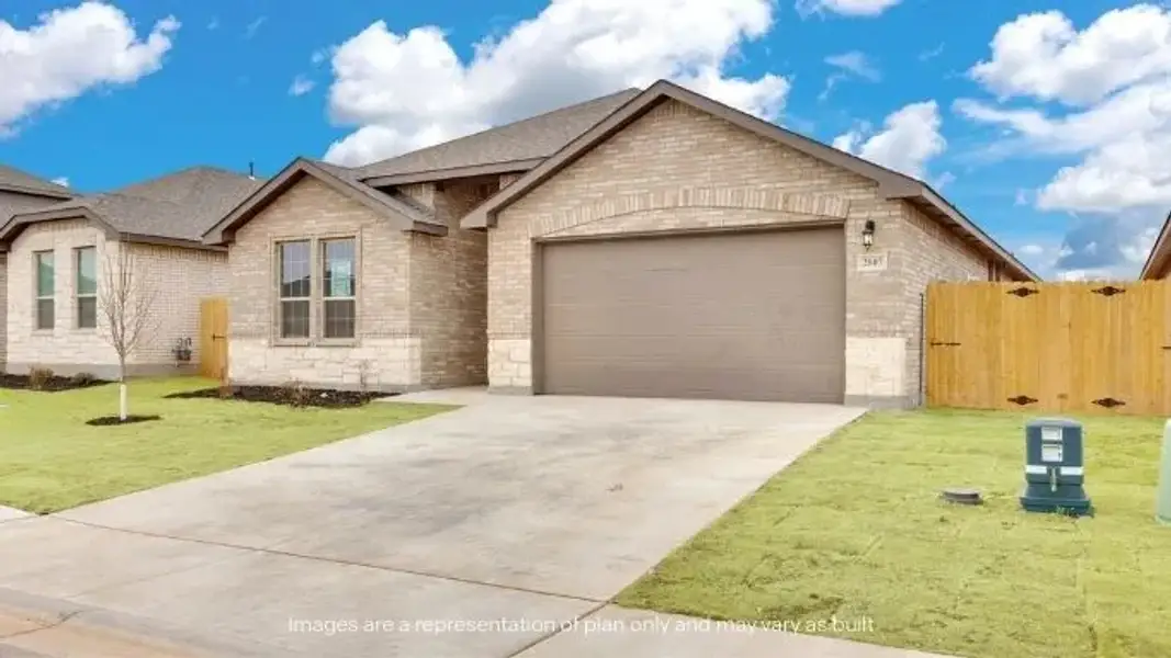 Front exterior of a new home in Homestead at Parks Bell Ranch, Odessa, TX, highlighting curb appeal (Image 17).
