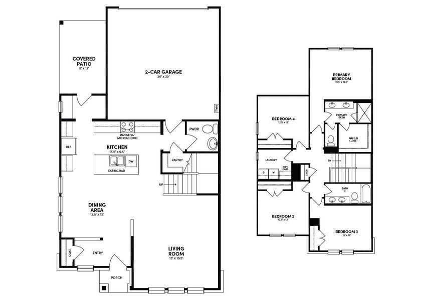 2D floor plan layout of this home in Elyson, Katy, TX (Image 5).