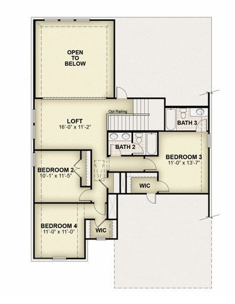 2D floor plan layout of this home in Creekside, Royse City, TX (Image 5).