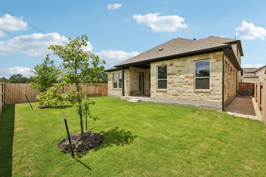 Exterior details and patio area of a home in Persimmon, Buda (Image 21). Exterior details and patio area of a home in Persimmon, Buda (Image 21).
