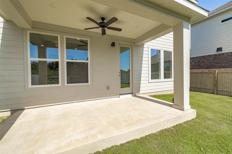 View of patio with ceiling fan View of patio with ceiling fan