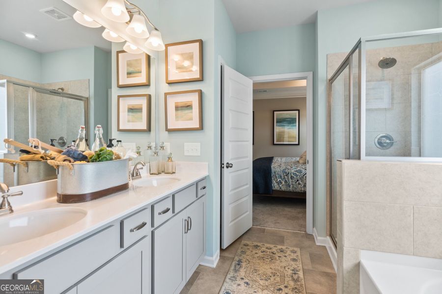 Furnished interior view inside a new home in Bryson Farms, Byron (Image 33).
