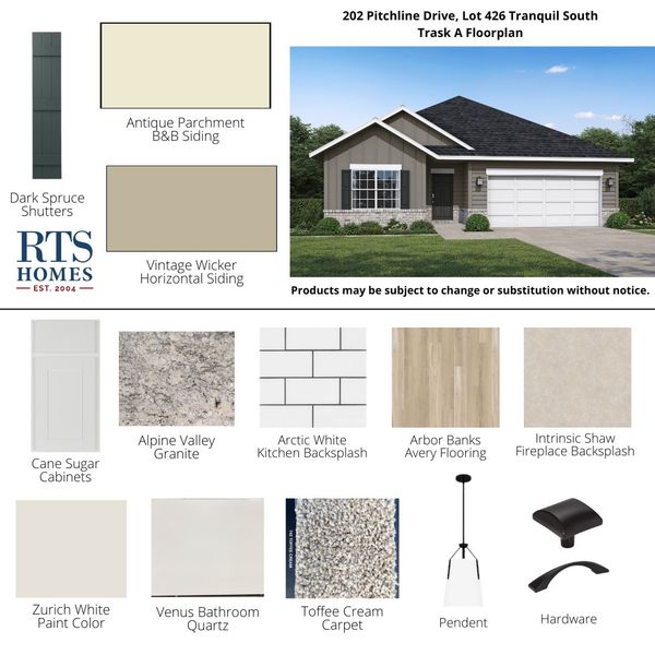 2D floor plan layout of this home in Tranquil South, Hinesville, GA (Image 3).