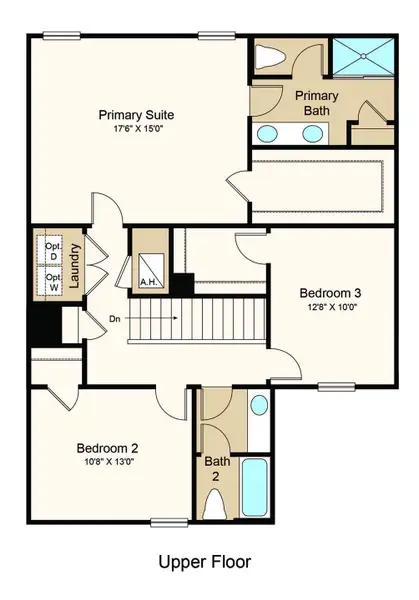 2D floor plan layout of this home in Palm Wind, Hudson, FL (Image 3).
