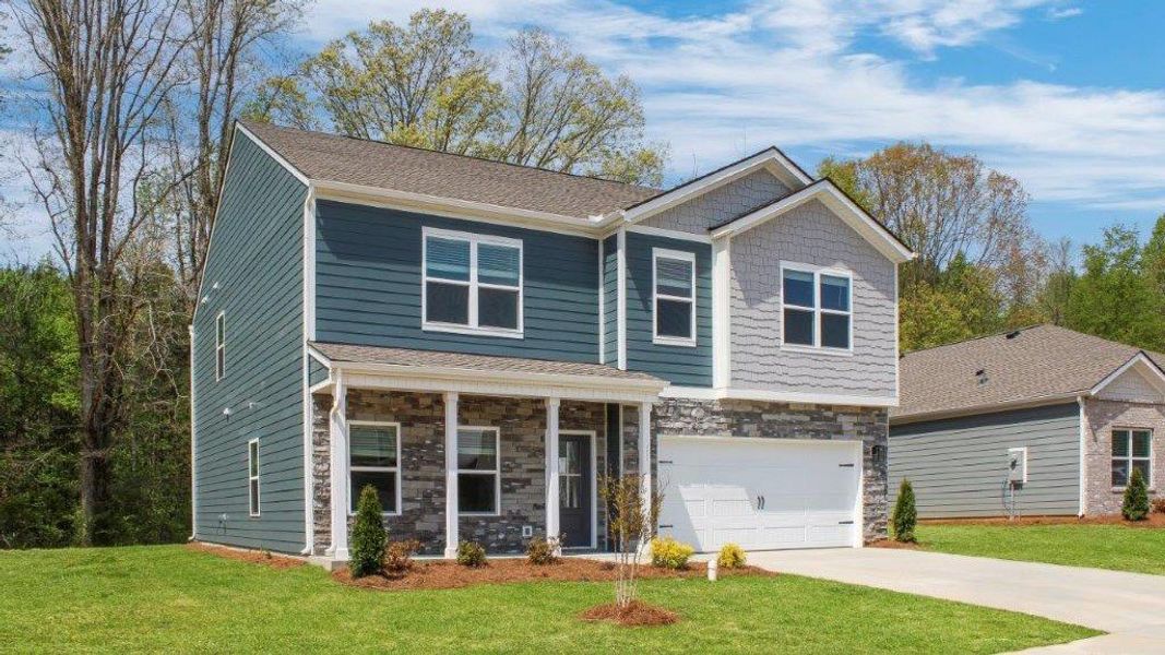 Front exterior of a new home in Fairview Hills, Cleveland, TN, highlighting curb appeal (Image 2). Front exterior of a new home in Fairview Hills, Cleveland, TN, highlighting curb appeal (Image 2).