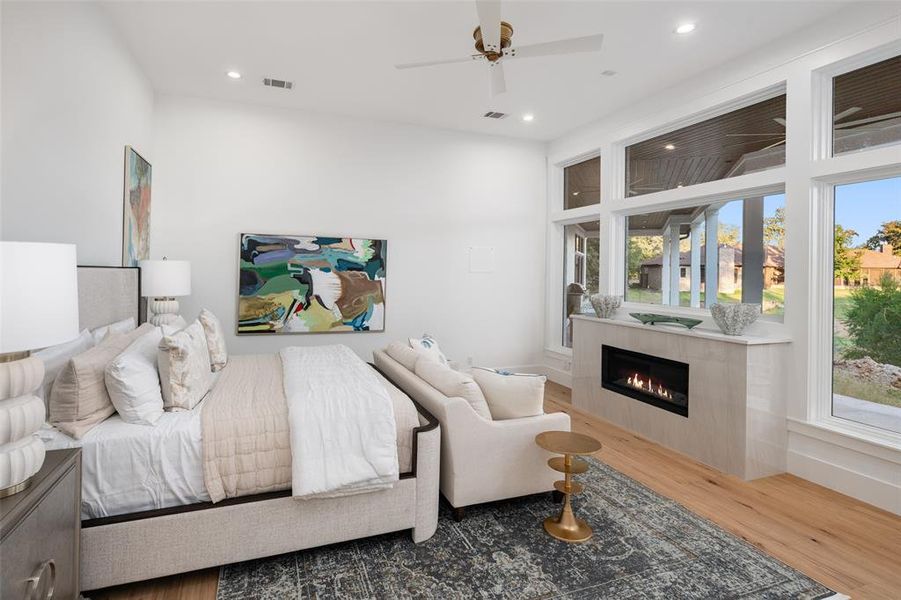 Primary bedroom with fireplace