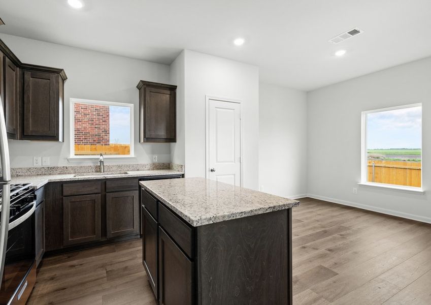 The kitchen has sprawling granite countertops. The kitchen has sprawling granite countertops.