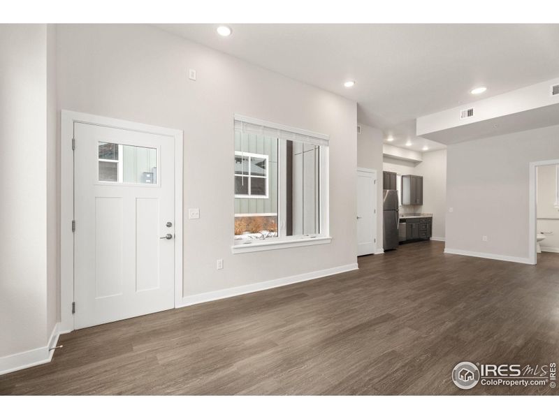 Entrance to family room, dining room and kitchen.