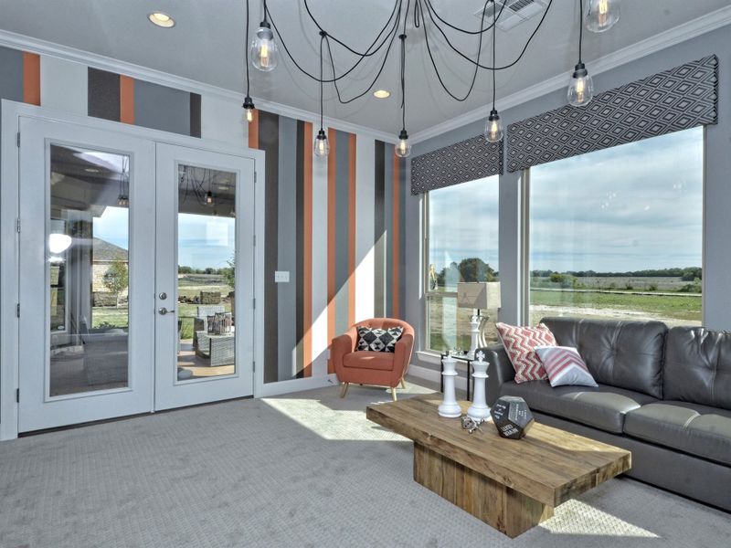Representative furnished interior of a home built from the San Simeon I by Giddens Homes in Clearwater Ranch, Liberty Hill (Image 205).