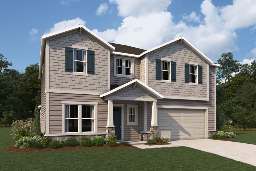 Representative exterior photo of a completed home built from the Rowan by Mattamy Homes in RiverTown, St. Johns, FL (Image 2). Representative exterior photo of a completed home built from the Rowan by Mattamy Homes in RiverTown, St. Johns, FL (Image 2).