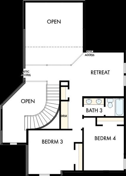 2D floor plan layout of this home in Terraces – Classics, Rockwall, TX (Image 3).