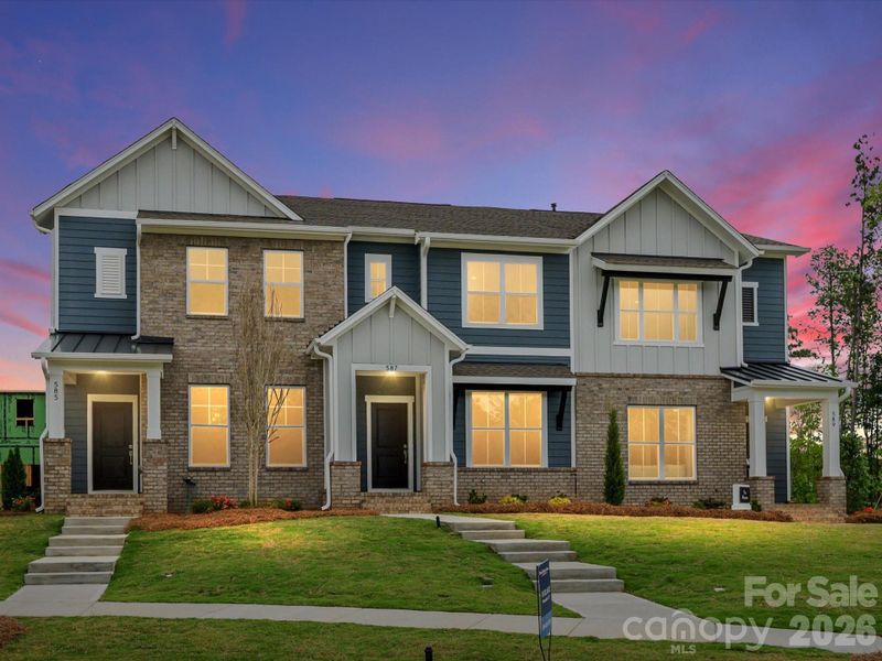 Front exterior of a new home in Hardy Pond Townhomes, Rock Hill, SC, highlighting curb appeal (Image 19).