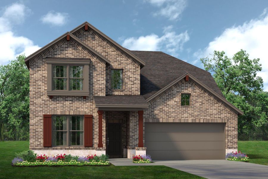 Elevation C with Stone | Concept 2440 at Hulen Trails in Fort Worth, TX by Landsea Homes