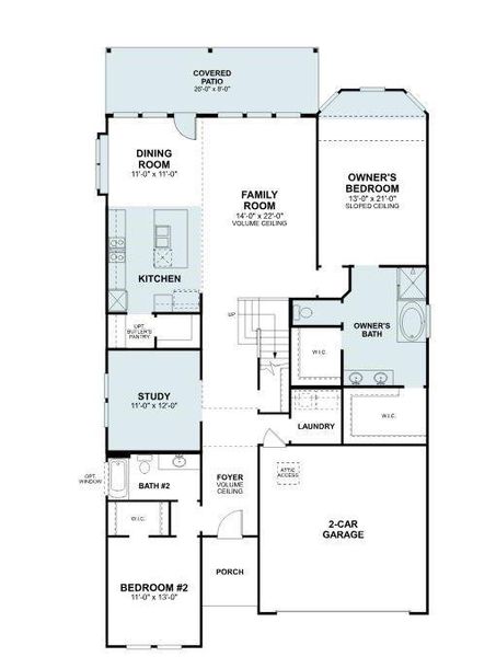 2D floor plan layout of this home in Lilybrooke at Legacy Hills, Celina, TX (Image 3).