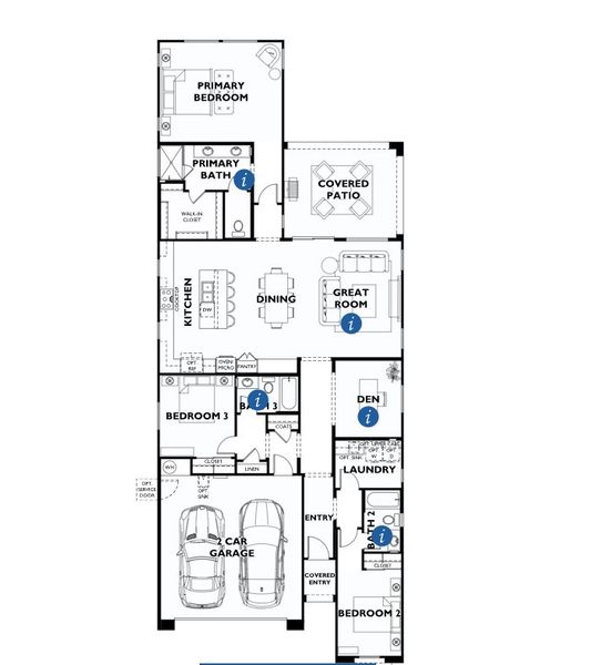 2D floor plan layout of this home in Ridgecrest™—a Trilogy® Boutique Community™, Peoria, AZ (Image 3). 2D floor plan layout of this home in Ridgecrest™—a Trilogy® Boutique Community™, Peoria, AZ (Image 3).