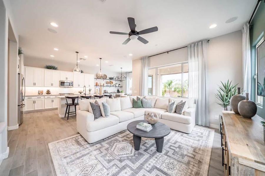 Representative furnished interior of a home built from the Windsor by Taylor Morrison in Hawes Crossing Landmark Collection, Mesa (Image 8). Representative furnished interior of a home built from the Windsor by Taylor Morrison in Hawes Crossing Landmark Collection, Mesa (Image 8).