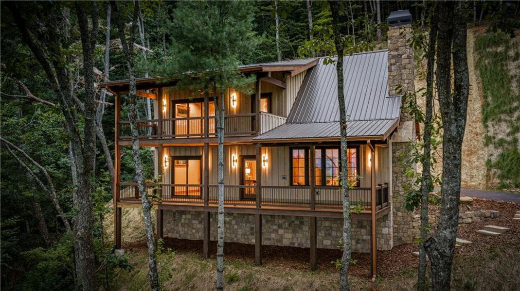 Exterior details and patio area of a home in , Ellijay (Image 30).