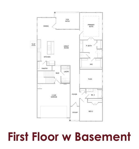 2D floor plan layout for the Bluff                                                                Primary Suite on Main by Chafin Communities in Pinecrest Ridge, Dacula, GA (Image 23).