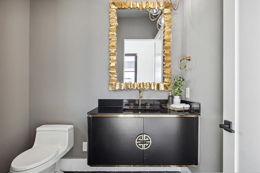 Formal Powder Bathroom on Level One (1 of 3 guest baths)