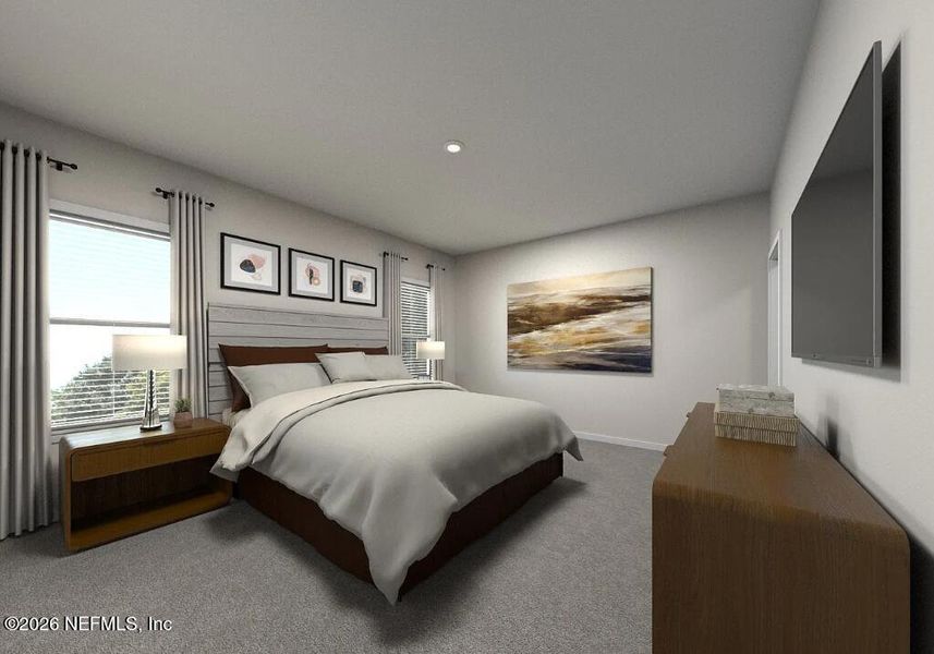 Furnished interior view inside a new home in The District at Oakleaf - The Grove, Middleburg (Image 9).