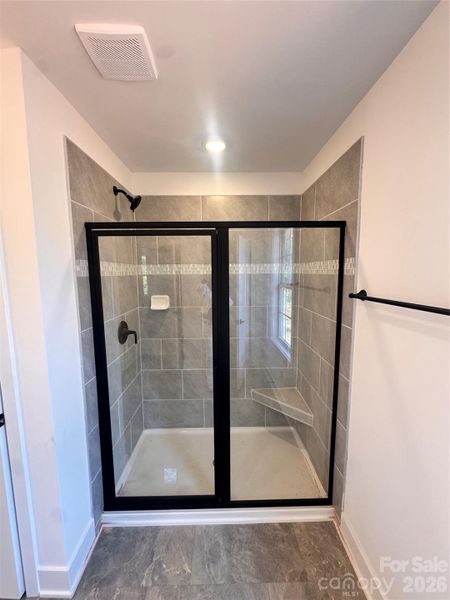 Shower in primary bathroom
