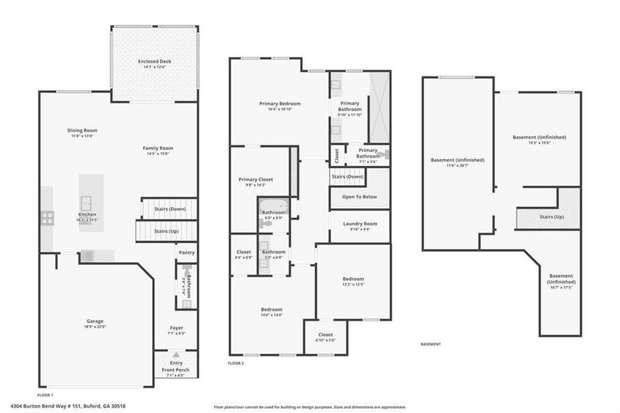 2D floor plan layout of this home in Millcroft Townhomes, Buford, GA (Image 34).