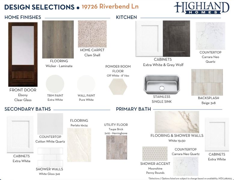 Sample of building materials used in homes in Bridgeland Central, Cypress (Image 22).