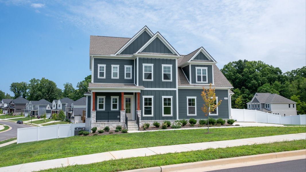 Stunning exterior on corner lot, with side entry 3-car garage at Richvale Estates in Fairview, TN. Stunning exterior on corner lot, with side entry 3-car garage at Richvale Estates in Fairview, TN.