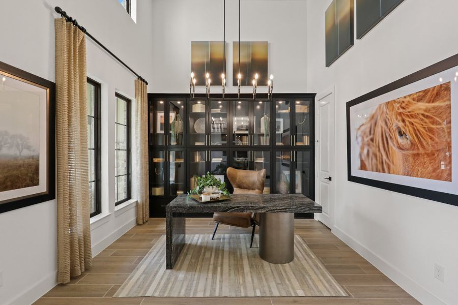 Furnished interior view inside a new home in Dunham Pointe 70', Cypress (Image 9).