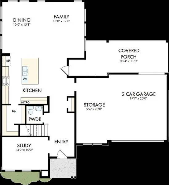 2D floor plan layout of this home in Easthaven at Bridgeland Central - Horizon Collection, Cypress, TX (Image 4).