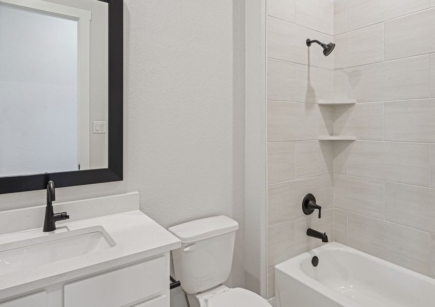 Both of the secondary bathroom has a vanity and shower-tub combo. Both of the secondary bathroom has a vanity and shower-tub combo.
