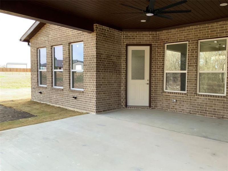 View of patio / terrace featuring a ceiling fan View of patio / terrace featuring a ceiling fan