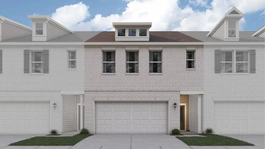 Front exterior of a new home in Magnolia Square, Austell, GA, highlighting curb appeal (Image 1). Front exterior of a new home in Magnolia Square, Austell, GA, highlighting curb appeal (Image 1).
