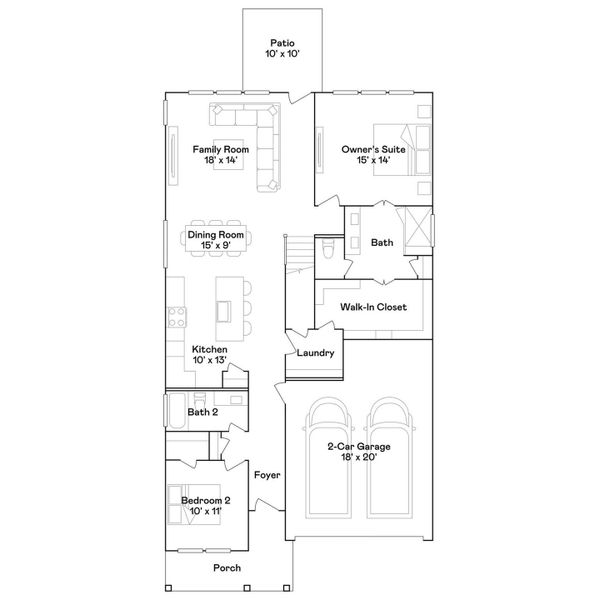 2D floor plan layout of this home in Southern Pointe, College Station, TX (Image 2). 2D floor plan layout of this home in Southern Pointe, College Station, TX (Image 2).