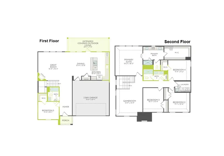 2D floor plan layout of this home in Union Park, Little Elm, TX (Image 3). 2D floor plan layout of this home in Union Park, Little Elm, TX (Image 3).