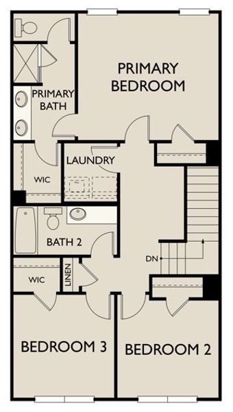 2D floor plan layout of this home in Towns at The Point, Rolesville, NC (Image 3). 2D floor plan layout of this home in Towns at The Point, Rolesville, NC (Image 3).