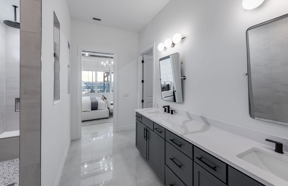 Owner's Bathroom with Dual Vanities