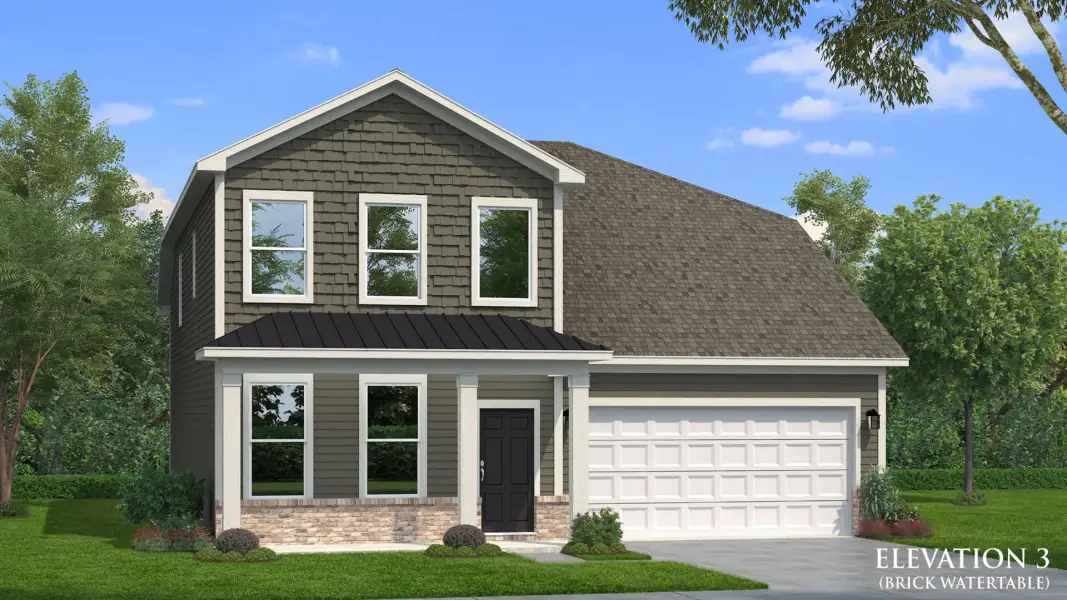 Representative exterior photo of a completed home built from the Lassiter by DRB Homes in Station Pointe Phase 2, Angier, NC (Image 25).