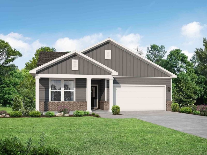 Front exterior of a new home in Sage Farms, White House, TN, highlighting curb appeal (Image 2). Front exterior of a new home in Sage Farms, White House, TN, highlighting curb appeal (Image 2).