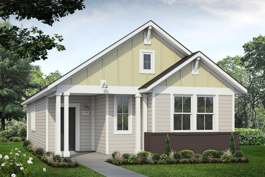 Representative exterior photo of a completed home built from the Harvest Ridge 1191 by Brohn Homes in Harvest Ridge, Elgin, TX (Image 4).