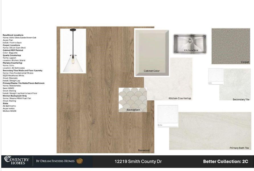 Sample of building materials used in homes in Bridgeland, Cypress (Image 3).