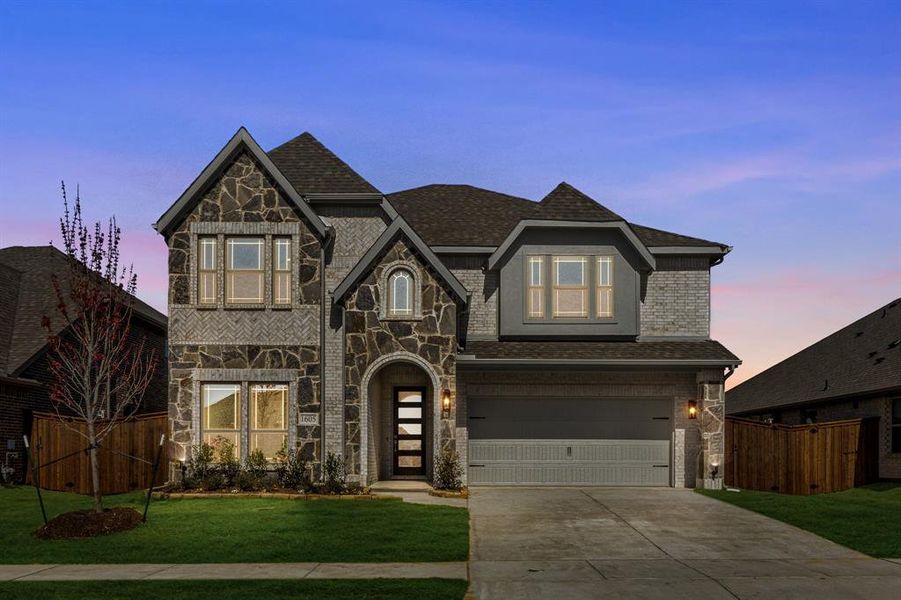 Front exterior of a new home in Addison Hills, Cedar Hill, TX, highlighting curb appeal (Image 2).