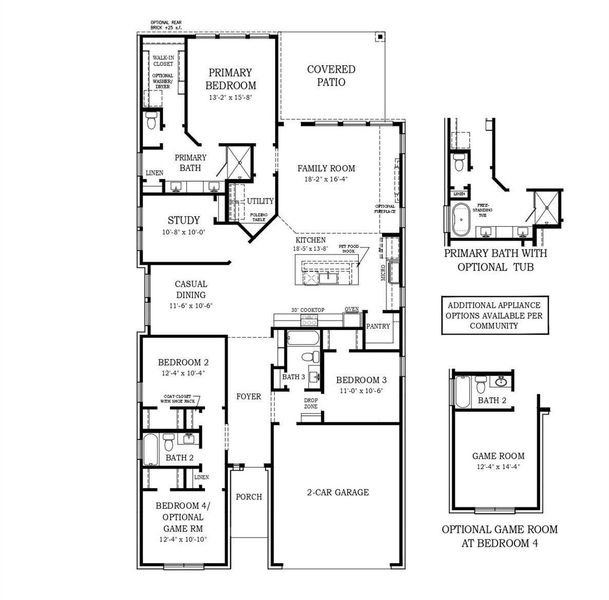 2D floor plan layout of this home in Meridiana Courtyard Collection, Manvel, TX (Image 4).