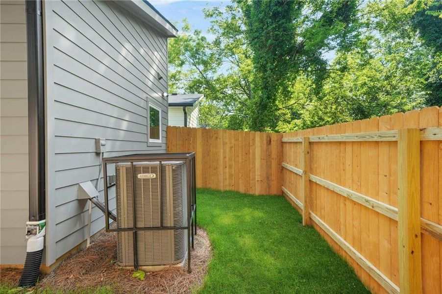 Exterior details and patio area of a home in , Atlanta (Image 2). Exterior details and patio area of a home in , Atlanta (Image 2).
