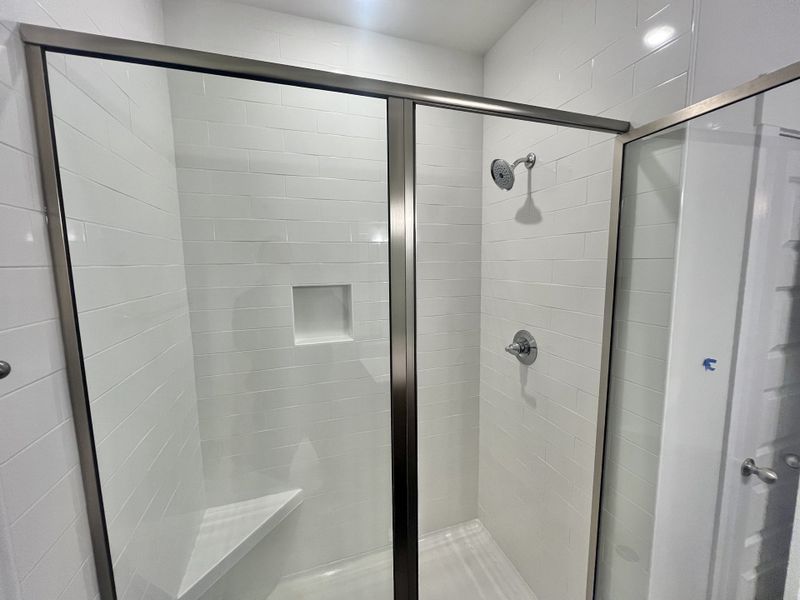 Love this big tile shower!