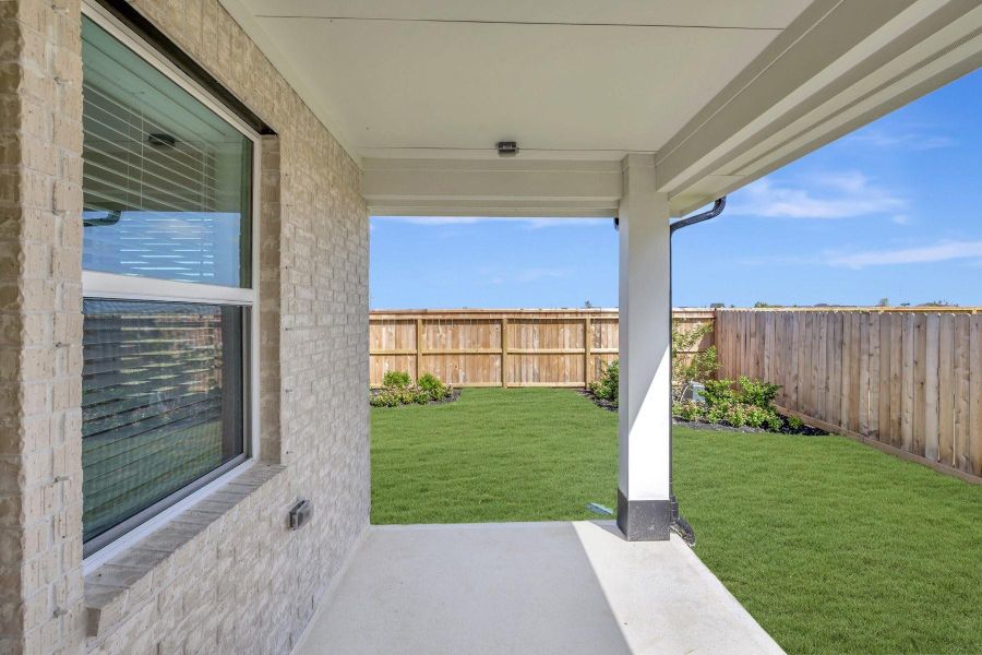 Relax outdoors on the covered patio